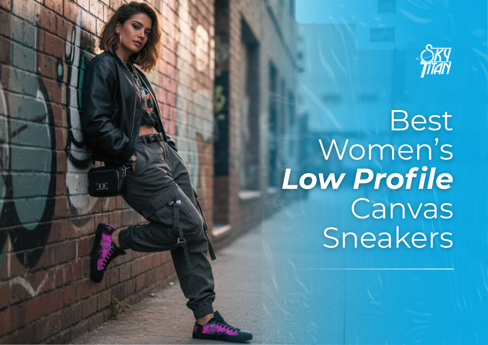 street fashion photograph of a woman wearing the sneakers