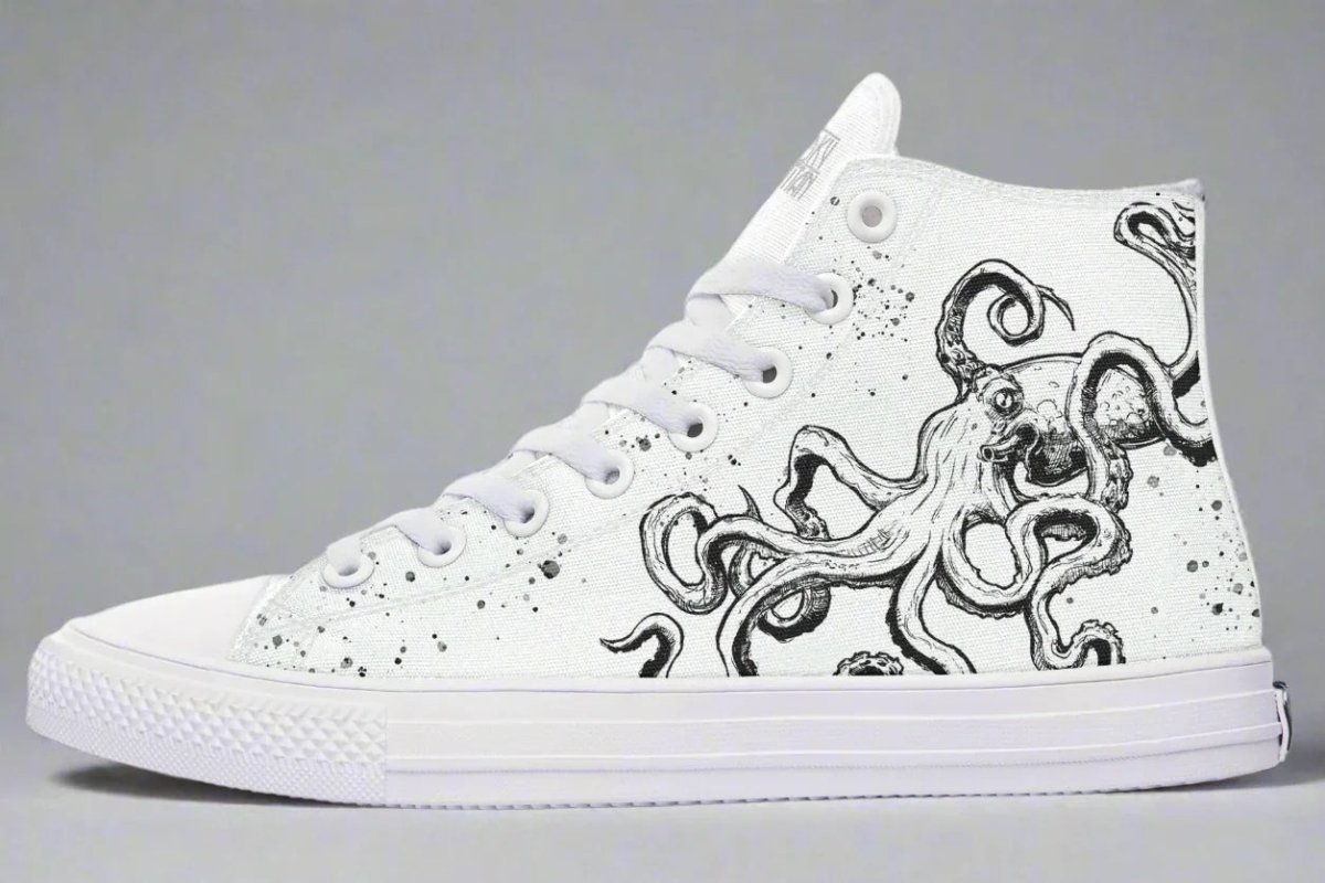 Hightops Octopus White Out Edition - Sky Titan Media - Hightops - Women's High Tops