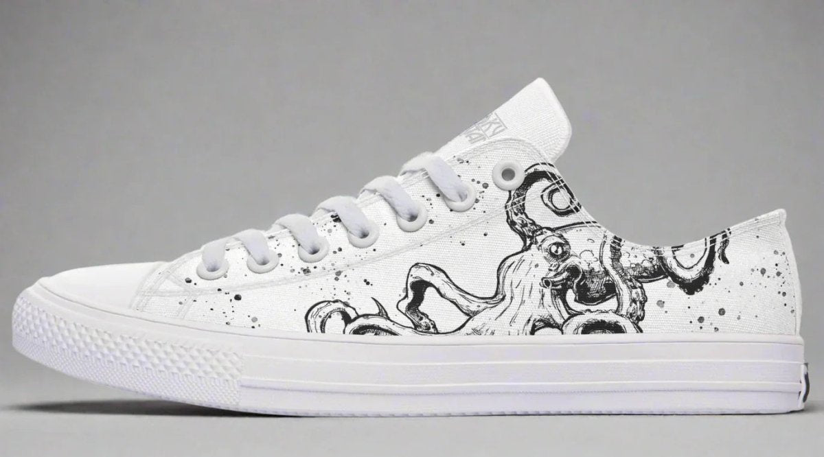 LowTops Octopus White Out Edition - Sky Titan Media - Lowtops - Women's Low Tops