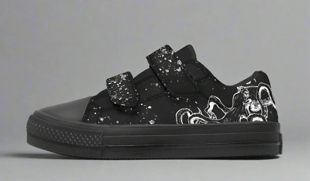 Kids Lowtops Octopus Black Out Edition - Sky Titan Media - Kidslowtops - Kid's Low Tops