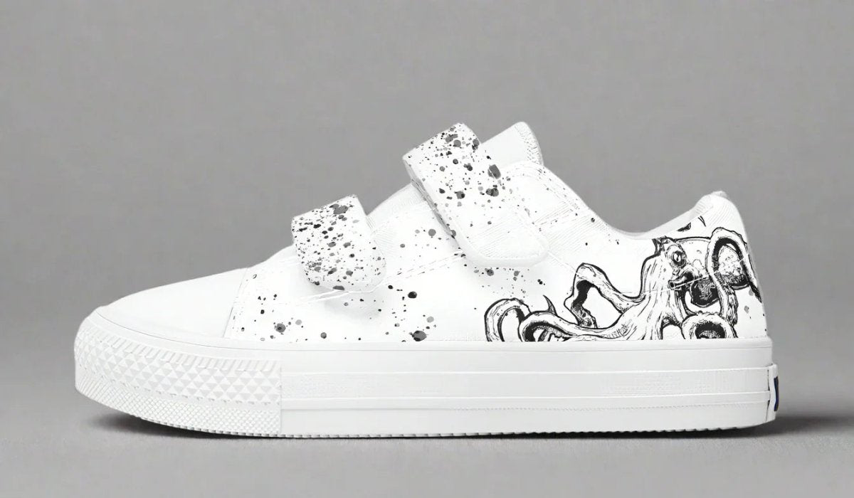 Kids Lowtops Octopus White Out Edition - Sky Titan Media - Kidslowtops - Kid's Low Tops