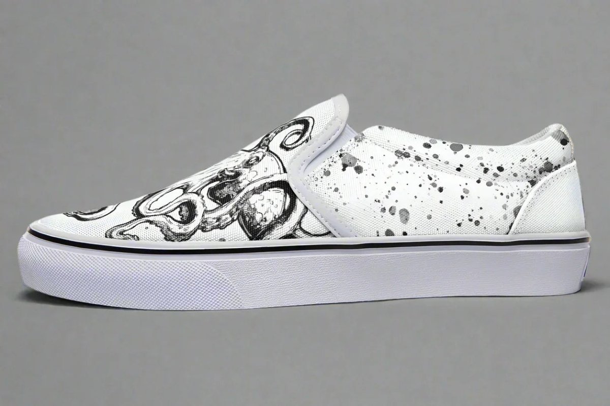 Slipons Octopus White Out Edition - Sky Titan Media - Slipons - Women's Slipons