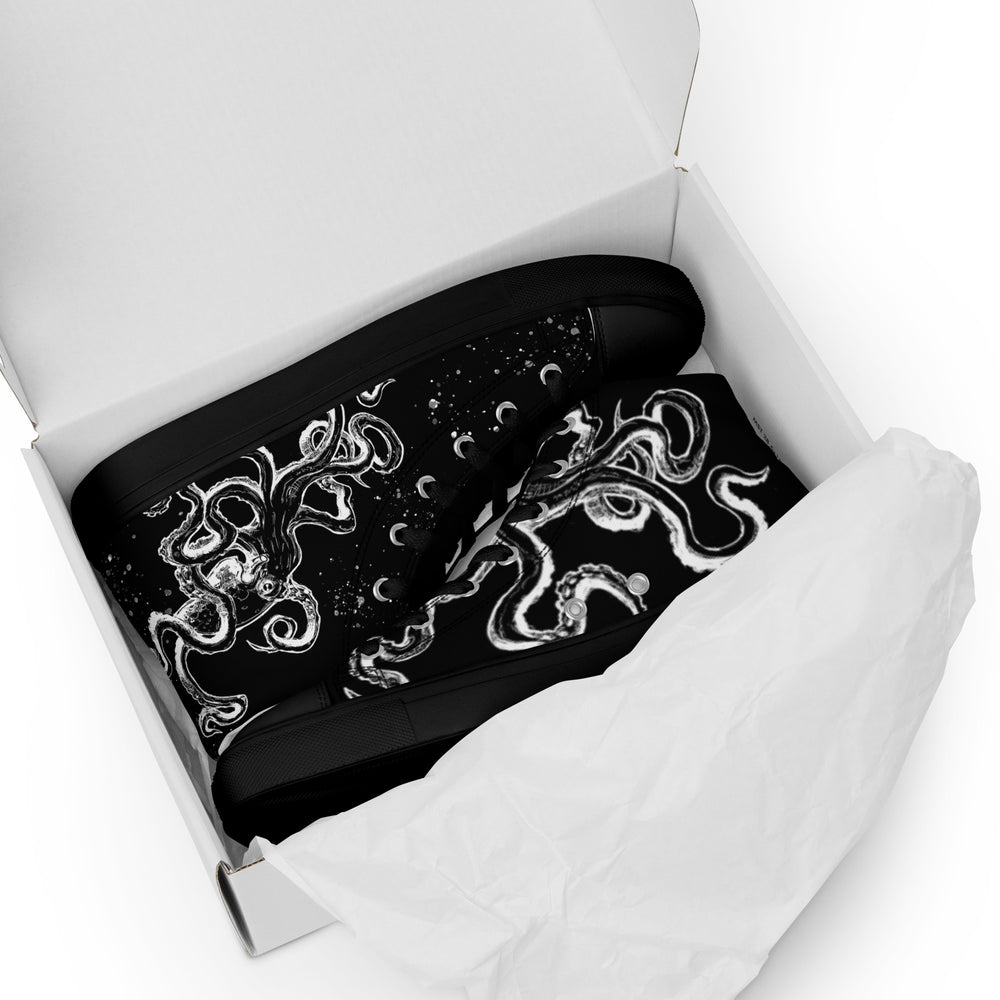 Black Out Edition "The Octopus" Men's High top Canvas Sneakers