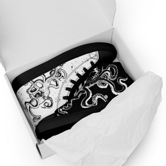 "The Octopus" Men's Mismatched High top Canvas Sneakers -OTO