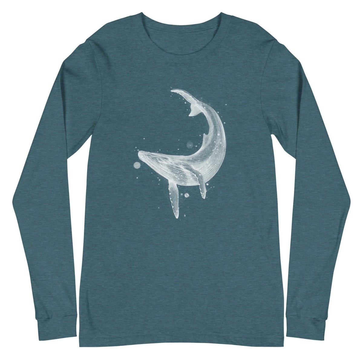 The Whale (Light) - Long Sleeve Tee - Sky Titan Media - Shirts & Tops - Heather Deep Teal
