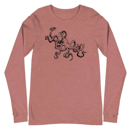 The Octopus (Dark) - Long Sleeve Tee - Sky Titan Media - Shirts & Tops - Heather Mauve