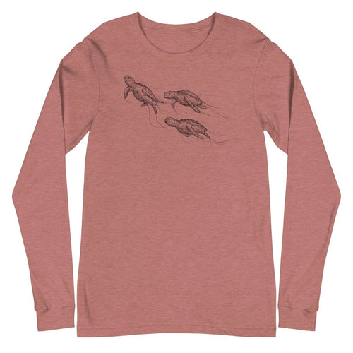 The Sea Turtles (Dark) - Long Sleeve Tee - Sky Titan Media - Shirts & Tops - Heather Mauve