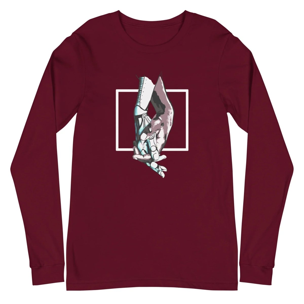 Holding The Future - Long Sleeve Tee - Sky Titan Media - Shirts & Tops - Maroon