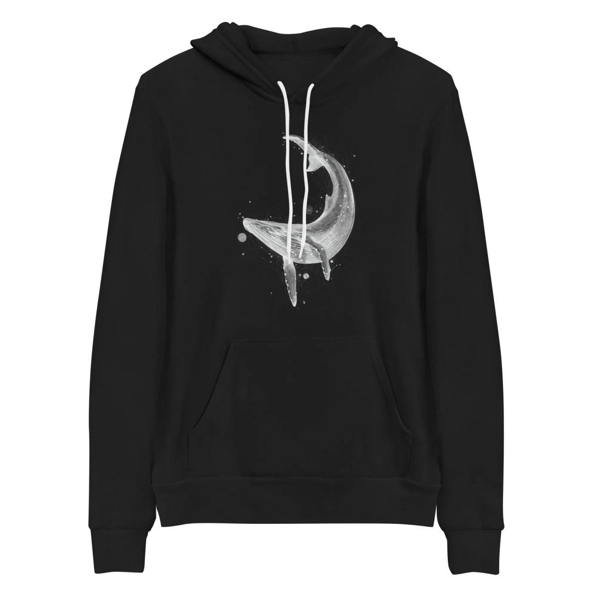 The Whale (Light) - Fleece Pullover Hoodie - Sky Titan Media - Shirts & Tops - Black