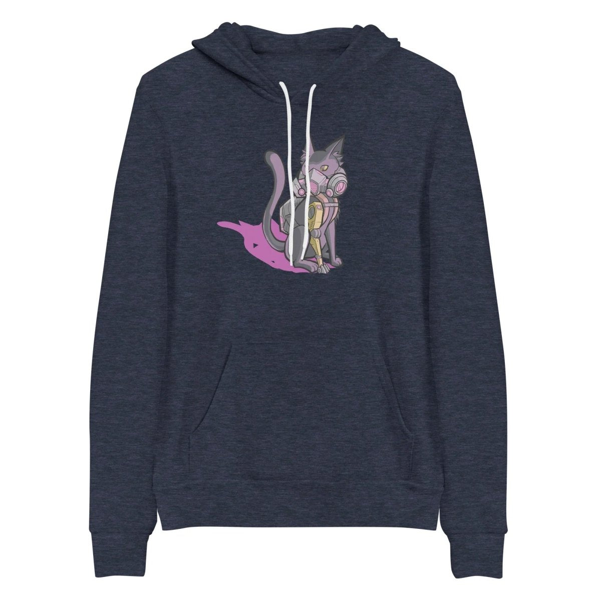 Cybercat - Pullover Hoodie - Sky Titan Media - Shirts & Tops - Heather Navy