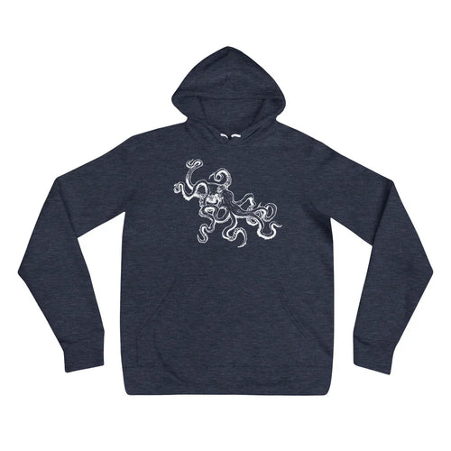 The Octopus (Light) - Fleece Pullover Hoodie - Sky Titan Media - Shirts & Tops - Heather Navy