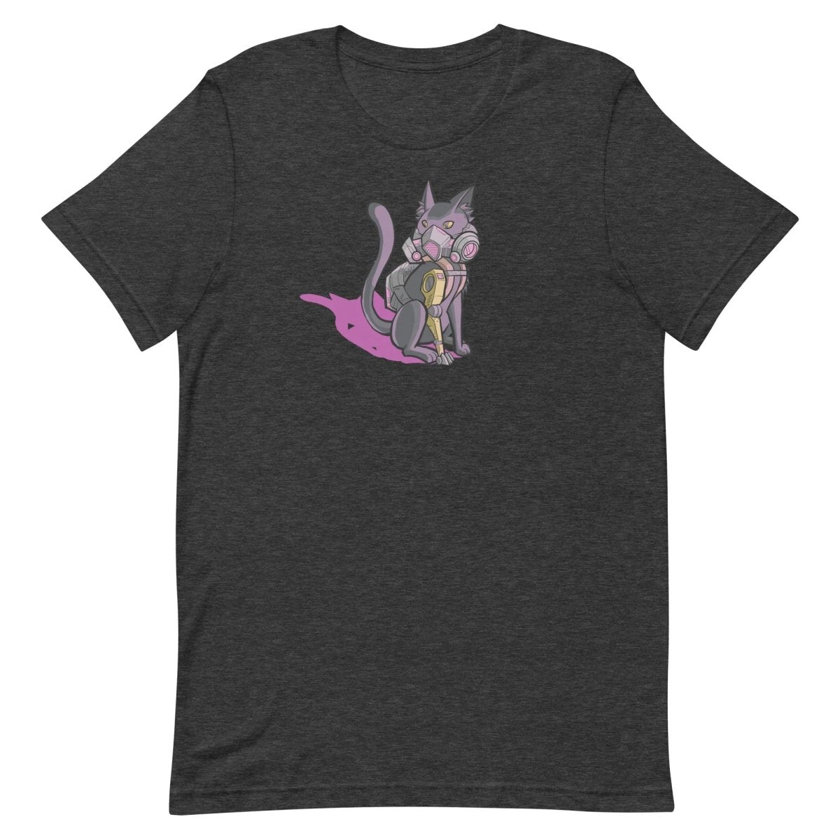 Cybercat - Short Sleeve Tee - Sky Titan Media - Shirts & Tops - Dark Grey Heather