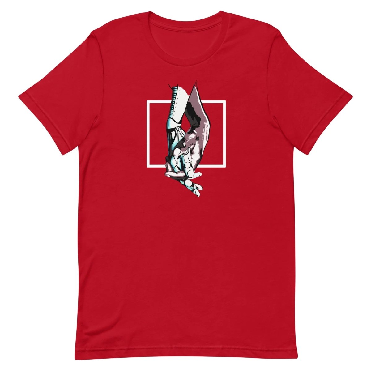 Holding The Future - Short - Sleeve Tee - Sky Titan Media - Shirts & Tops - Red