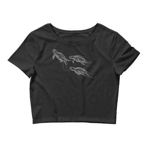 The Sea Turtles (Light) - Women's Crop Tee - Sky Titan Media - Shirts & Tops - Black